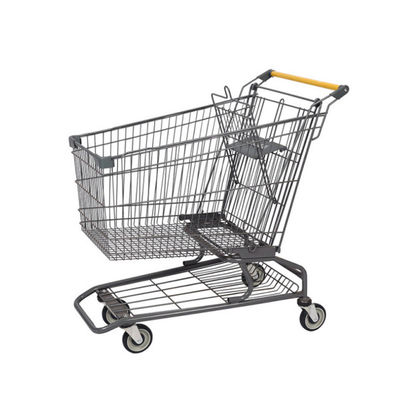 calidad  Euro Unfolding Shopping Trolley Metal Supermarket Shopping Trolley Grocery Wire Trolley fábrica
