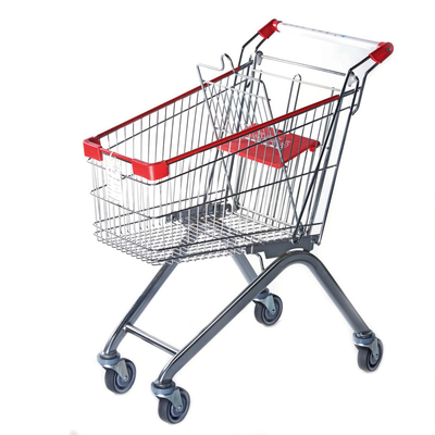 Long Unfolding Working Life Shopping Trolley Supermarket Shopping Carts For 4 Wheels